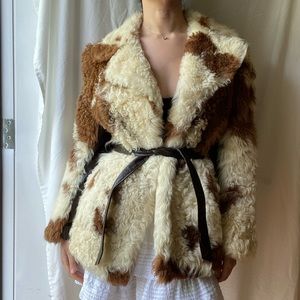 GENUINE MONGOLIAN FUR / WOOL LEATHER COAT
